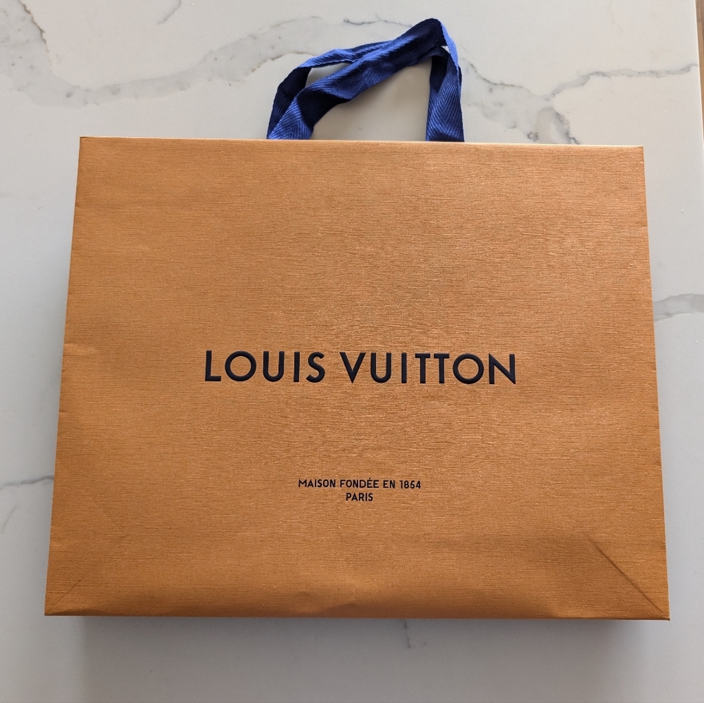 Louis Vuitton Orange Shopping Bag Paper. 19x15 Inches. Genuine original